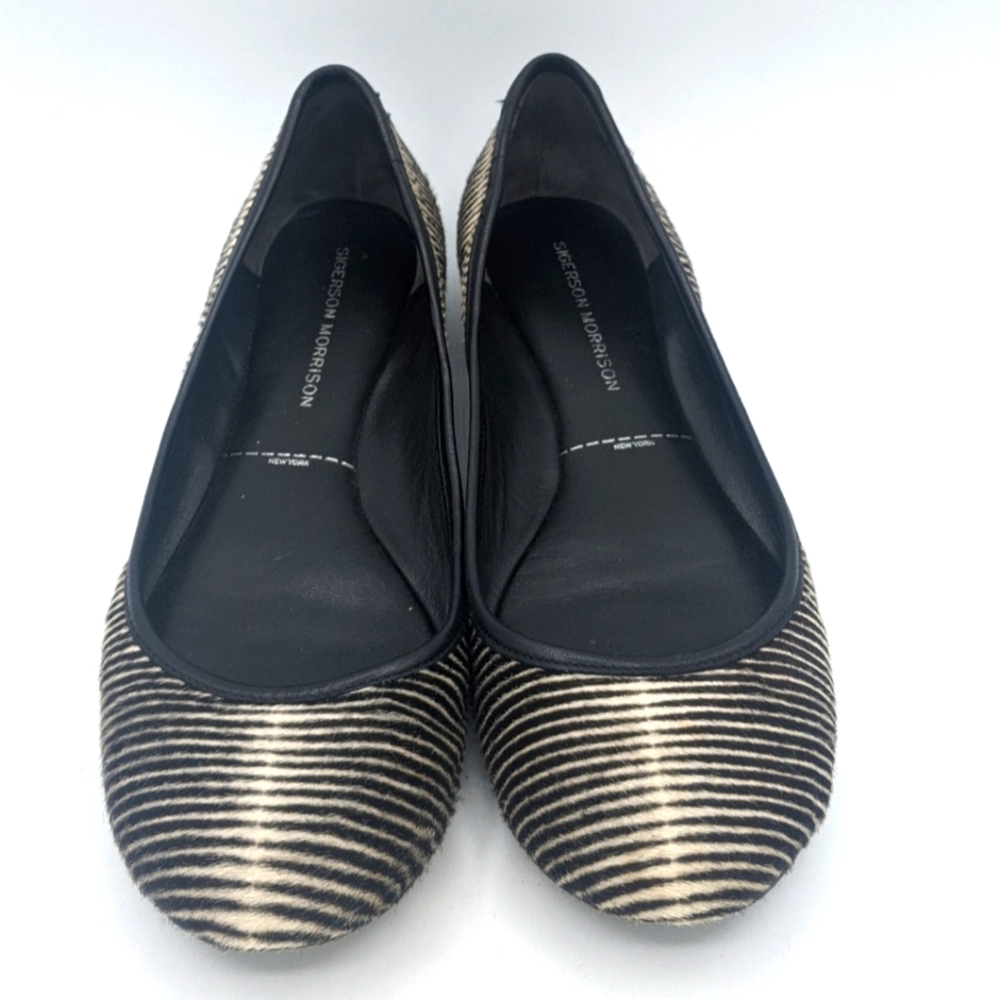 SIGERSON MORRISON Stripes Boteno Pony Hair Flats Size 7.5